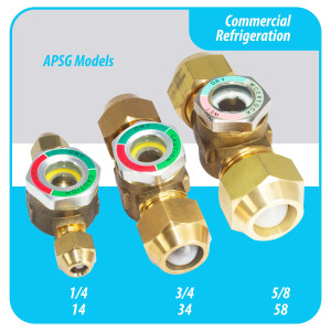 Appli Parts APSG-58 5/8 in Sight Glass and liquid moisture indicator Flare connections with take-apart Body for HVAC/R installations suitable for CFC HCFC HFC refrigerants Appli Parts APSG-58 5/8 in Sight Glass and liquid moisture indicator Flare connections with take-apart Body for HVAC/R installations suitable for CFC HCFC HFC refrigerants