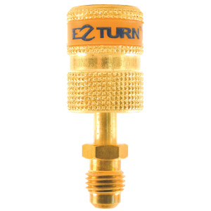 Uniweld Ez-Turn Anti-Blowback Mini Split Ductless Adaptador 1/4 in MF X 5/16 in FF R-410a, CFC, HCFC and HFC rated EZABM Uniweld Ez-Turn Anti-Blowback Mini Split Ductless Adaptador 1/4 in MF X 5/16 in FF R-410a, CFC, HCFC and HFC rated EZABM