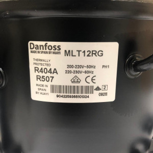 Danfoss MLT12RG 1/2HP Compatible with R404A, Fractional Refrigeration Compressor HMBP 220/1/50 230/1/60 (V/Ph/Hz) 123B2532