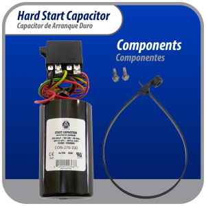 Appli Parts APHS-3 4 to 5 TON Hard Start kit 208-265 V, 1 Ph for air conditioner includes Capacitor 270-324mfd 330V and Potential Relay for Air Conditioner scroll and reciprocating compressors Appli Parts APHS-3 4 to 5 TON Hard Start kit 208-265 V, 1 Ph for air conditioner includes Capacitor 270-324mfd 330V and Potential Relay for Air Conditioner scroll and reciprocating compressors