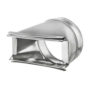Lambro 122 Aluminum Transition 3-1/4 inch x 10 inch to 6 inch Round  Lambro 122 Aluminum Transition 3-1/4 inch x 10 inch to 6 inch Round