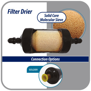 Appli Parts APFD-304S 1/2 in Liquid Line Refrigerant AC Filter Drier hvac Refrigeration 304S ODF Sweat Solder connection universal unidirectional 10-1/2 in long 3-1/4 in wide Appli Parts APFD-304S 1/2 in Liquid Line Refrigerant AC Filter Drier hvac Refrigeration 304S ODF Sweat Solder connection universal unidirectional 10-1/2 in long 3-1/4 in wide