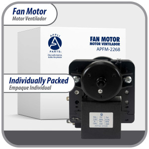Appli Parts APFM-2268 Evaporator Fan Motor for refrigerators and freezers 110 V, 60 Hz, 0.12 A, 7.5 W, 2500 rpm, CCW, Shaft Length 1-1/8 in replaces 200D2940P001C, 200D2940P002, P009, WR01F02268  Appli Parts APFM-2268 Evaporator Fan Motor for refrigerators and freezers 110 V, 60 Hz, 0.12 A, 7.5 W, 2500 rpm, CCW, Shaft Length 1-1/8 in replaces 200D2940P001C, 200D2940P002, P009, WR01F02268