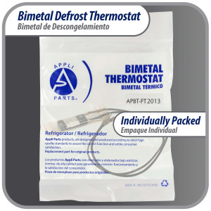 Appli Parts APBT-S2013 Bimetal Thermostat Asian Type 2 Wire Open 55 F and Close 32 F, with brown and black wires, Reference BIM-2013 / Thermodisc Appli Parts APBT-S2013 Bimetal Thermostat Asian Type 2 Wire Open 55 F and Close 32 F, with brown and black wires, Reference BIM-2013 / Thermodisc