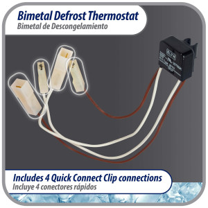 Appli Parts APBT-B261P Bimetal Thermostat Mabe Type 4 Wire Open 45 F and Close 25 F 4 plugs Reference BIM-261 / Atlas Millenium / Innovation / Thermodisc Appli Parts APBT-B261P Bimetal Thermostat Mabe Type 4 Wire Open 45 F and Close 25 F 4 plugs Reference BIM-261 / Atlas Millenium / Innovation / Thermodisc