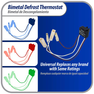 Appli Parts APBT-B261P Bimetal Thermostat Mabe Type 4 Wire Open 45 F and Close 25 F 4 plugs Reference BIM-261 / Atlas Millenium / Innovation / Thermodisc Appli Parts APBT-B261P Bimetal Thermostat Mabe Type 4 Wire Open 45 F and Close 25 F 4 plugs Reference BIM-261 / Atlas Millenium / Innovation / Thermodisc