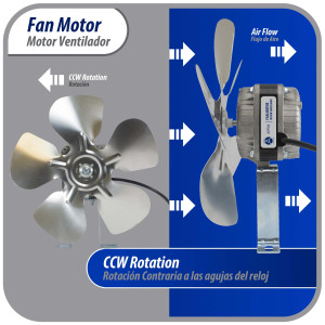 Appli Parts APFM-102E 10W Condenser and Evaporator Fan Motor 220V 60Hz 0.35A, Includes 9in Aluminum Fan Blade and Mounting Base, Universal Replacement for Commercial Refrigeration Units Appli Parts APFM-102E 10W Condenser and Evaporator Fan Motor 220V 60Hz 0.35A, Includes 9in Aluminum Fan Blade and Mounting Base, Universal Replacement for Commercial Refrigeration Units