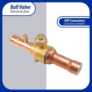 Appli Parts APBV-138 1-3/8 in Shut Off Ball Valve ODF Universal Replacement 610 psi (4.2 Mpa) max pressure -22 F to 248 F work temperature with 1/4 in SAE service port, with 10 in overall length Appli Parts APBV-138 1-3/8 in Shut Off Ball Valve ODF Universal Replacement 610 psi (4.2 Mpa) max pressure -22 F to 248 F work temperature with 1/4 in SAE service port, with 10 in overall length