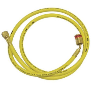 Uniweld EZM5Y Manifold Hose 60 in, Yellow, 1/4 x 5/16 in Connections, CFC,HCFC,HFC,R410, Ez-Turn, Anti-Blowback Uniweld EZM5Y Manifold Hose 60 in, Yellow, 1/4 x 5/16 in Connections, CFC,HCFC,HFC,R410, Ez-Turn, Anti-Blowback