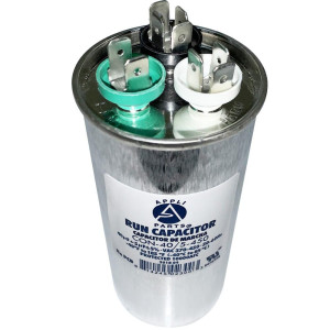 Appli Parts Dual Run Capacitor for ac 40+5 Mfd uF (microfarads) 370 VAC or 450 VAC CBB65 Round Universal fit for hvac and other applications 4-3/4 in High 2 in Wide CON-40/5-450 Appli Parts Dual Run Capacitor for ac 40+5 Mfd uF (microfarads) 370 VAC or 450 VAC CBB65 Round Universal fit for hvac and other applications 4-3/4 in High 2 in Wide CON-40/5-450