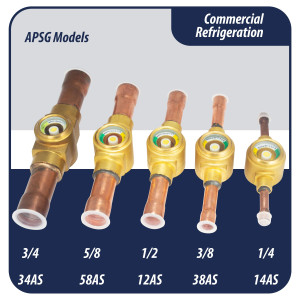 Appli Parts APSG-38AS 3/8 in Sight Glass and liquid moisture indicator Solder connections with Solid Body for HVAC/R installations suitable for CFC HCFC HFC refrigerants Appli Parts APSG-38AS 3/8 in Sight Glass and liquid moisture indicator Solder connections with Solid Body for HVAC/R installations suitable for CFC HCFC HFC refrigerants