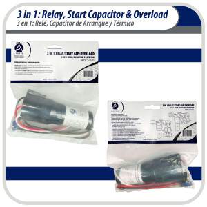 Appli Parts APTO-810 1/12 to 1/5 Hp, 115 V, 3 in 1 Solid State Hard Start Relay, Capacitor and Overload for compressors, replaces RCO-810 Appli Parts APTO-810 1/12 to 1/5 Hp, 115 V, 3 in 1 Solid State Hard Start Relay, Capacitor and Overload for compressors, replaces RCO-810