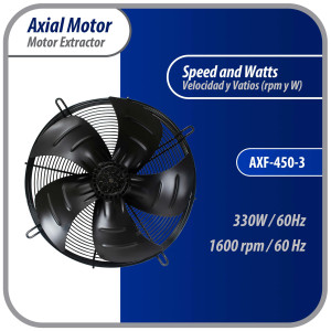 Appli Parts AXF-450-3 17-3/4 in Axial Fan Motor Guard Mounted Fan Blade 220 V, 3 Ph, 50-60 Hz, 300 W, 1600 rpm, Universal replacement for Cold Room Evaporators and Condensing Units, Work Temp -22 F to 140 F  Appli Parts AXF-450-3 17-3/4 in Axial Fan Motor Guard Mounted Fan Blade 220 V, 3 Ph, 50-60 Hz, 300 W, 1600 rpm, Universal replacement for Cold Room Evaporators and Condensing Units, Work Temp -22 F to 140 F