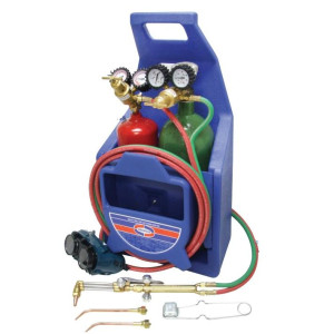 Uniweld KLC100PT Welding Outfit Includes: Weld Handle and Tip / Cutting Attachment and Tip / Oxygen and Acetylene Regulator / Hoses / Goggles / Lighter / Stand / Tank Key / Carry Stand and Tanks
 Uniweld KLC100PT Welding Outfit Includes: Weld Handle and Tip / Cutting Attachment and Tip / Oxygen and Acetylene Regulator / Hoses / Goggles / Lighter / Stand / Tank Key / Carry Stand and Tanks