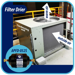 Appli Parts APFD-052S 1/4 in Liquid Line Refrigerant AC Filter Drier hvac Refrigeration 052S ODF Sweat Solder connection universal unidirectional 4-1/2 in long 2 in wide Appli Parts APFD-052S 1/4 in Liquid Line Refrigerant AC Filter Drier hvac Refrigeration 052S ODF Sweat Solder connection universal unidirectional 4-1/2 in long 2 in wide