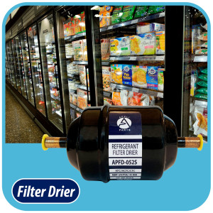 Appli Parts APFD-052S 1/4 in Liquid Line Refrigerant AC Filter Drier hvac Refrigeration 052S ODF Sweat Solder connection universal unidirectional 4-1/2 in long 2 in wide Appli Parts APFD-052S 1/4 in Liquid Line Refrigerant AC Filter Drier hvac Refrigeration 052S ODF Sweat Solder connection universal unidirectional 4-1/2 in long 2 in wide