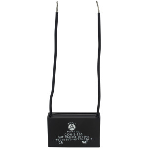 Appli Parts Fan Capacitor 3 mfd (microfarads) uf 250 VAC with 2 Wire Terminal Connections compatible with any brand with same capacitance 1-7/8in Width 1/2in Depth 1-1/8in Height CAP-3-250-2C Appli Parts Fan Capacitor 3 mfd (microfarads) uf 250 VAC with 2 Wire Terminal Connections compatible with any brand with same capacitance 1-7/8in Width 1/2in Depth 1-1/8in Height CAP-3-250-2C