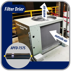 Appli Parts APFD-757S 7/8 in Liquid Line Refrigerant AC Filter Drier hvac Refrigeration 757S ODF Sweat Solder connection universal unidirectional 16-1/2 in long 3-3/4 in wide Appli Parts APFD-757S 7/8 in Liquid Line Refrigerant AC Filter Drier hvac Refrigeration 757S ODF Sweat Solder connection universal unidirectional 16-1/2 in long 3-3/4 in wide