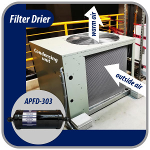 Appli Parts APFD-303 3/8 in Liquid Line Refrigerant AC Filter Drier hvac Refrigeration 303 SAE Flare connection universal unidirectional 10-1/2 in long 3-1/4 in wide Appli Parts APFD-303 3/8 in Liquid Line Refrigerant AC Filter Drier hvac Refrigeration 303 SAE Flare connection universal unidirectional 10-1/2 in long 3-1/4 in wide