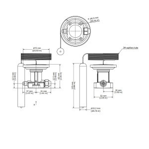 Danfoss Thermostatic Element R404 / R507 1/4 Flare Pressure Equalizer Range -40F to -50F Capillary Tube 118in 067G3302 TES55