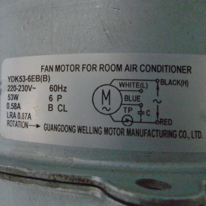Fan Motor For Ecox Split Outdoor Unit YDK53-6EB(B) / YKT-53-6-81L 202400401234 11002012001495 
Fits: EACM030C11B