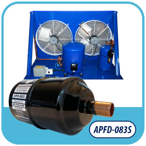 Appli Parts APFD-083S 3/8 in Liquid Line Refrigerant AC Filter Drier hvac Refrigeration 083S ODF Sweat Solder connection universal unidirectional 5-1/2 in long 2 in wide Appli Parts APFD-083S 3/8 in Liquid Line Refrigerant AC Filter Drier hvac Refrigeration 083S ODF Sweat Solder connection universal unidirectional 5-1/2 in long 2 in wide