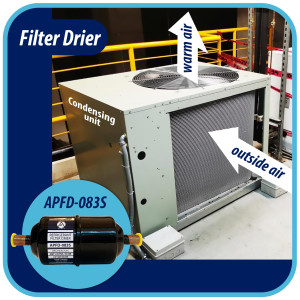 Appli Parts APFD-083S 3/8 in Liquid Line Refrigerant AC Filter Drier hvac Refrigeration 083S ODF Sweat Solder connection universal unidirectional 5-1/2 in long 2 in wide Appli Parts APFD-083S 3/8 in Liquid Line Refrigerant AC Filter Drier hvac Refrigeration 083S ODF Sweat Solder connection universal unidirectional 5-1/2 in long 2 in wide