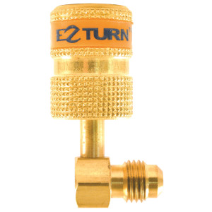 Uniweld Ez-Turn Anti-Blowback Mini Split Ductless Adaptador 90 degrees 1/4 in MF X 1/4 in FF R-410a, CFC, HCFC and HFC rated EZAB90 Uniweld Ez-Turn Anti-Blowback Mini Split Ductless Adaptador 90 degrees 1/4 in MF X 1/4 in FF R-410a, CFC, HCFC and HFC rated EZAB90
