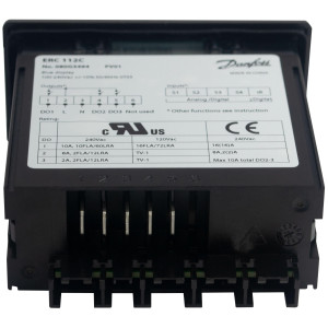 Danfoss 080G3494 ERC 112C Refrigeration Controller for Glass Door Merchandisers, Commercial Refrigerators and Freezers, 110/220 V, 3 Relay Outputs, 2 Temperature Sensor Inputs, Sensors Not Included