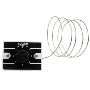 Appli Parts APRT-1126 Temperature Control Thermostat for Freezers, Refrigerators, Coolers Display, SPST, Cold Cut-In 0.4 F, Cold Cut-Out -11.2 F, Warm Cut-In 15.8 F, Capillary Tube 47 in, K50P-1126