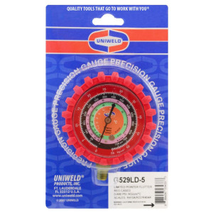Uniweld G529LD-5 Manifold Gauge High Red R-410a/R-22/R-404a Celsius, psi-Kg/Cm2 Uniweld G529LD-5 Manifold Gauge High Red R-410a/R-22/R-404a Celsius, psi-Kg/Cm2