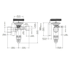 Danfoss 067N2163 18TR Thermostatic expansion valve, TGE, Compatible with R22, R407C, 7/8x1-1/8 in Solder, ODF, 1/4 in Externally equalized, Bi-flow, -40 to 50 F, replaces 067N2183