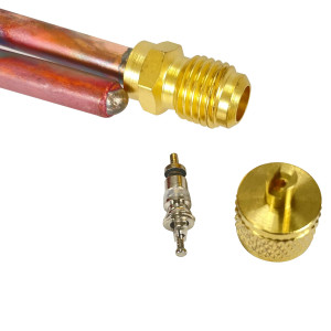 Appli Parts APFD-115S Copper Liquid line filter dryer with Charging Service Valve 1/4 x 1/4 in 15g 0.53oz for universal refrigeration and air conditioner applications  Appli Parts APFD-115S Copper Liquid line filter dryer with Charging Service Valve 1/4 x 1/4 in 15g 0.53oz for universal refrigeration and air conditioner applications