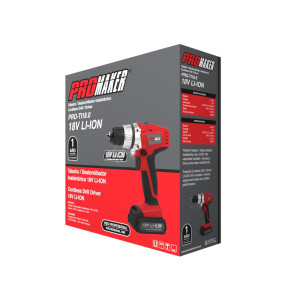 Promaker Cordeless Drill Driver 18.0V LI-ION PRO-TI18.2
Battery: LI-ION
Voltage: 18V
Speed: 0-350 / 0-1150rpm
Chuck size: 3/8in(10 mm)
Weight: 2.14Lb
Max torque: 270 Lb.In Promaker Cordeless Drill Driver 18.0V LI-ION PRO-TI18.2
Battery: LI-ION
Voltage: 18V
Speed: 0-350 / 0-1150rpm
Chuck size: 3/8in(10 mm)
Weight: 2.14Lb
Max torque: 270 Lb.In