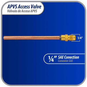 Appli Parts APVS-143163K10 10 pack 1/4 in SAE Access Schrader Valve x 3/16 ODF x 3 in Copper Stem with Valve Core and Cap with gasket and core remover for AC and refrigeration systems Appli Parts APVS-143163K10 10 pack 1/4 in SAE Access Schrader Valve x 3/16 ODF x 3 in Copper Stem with Valve Core and Cap with gasket and core remover for AC and refrigeration systems