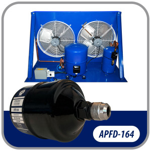 Appli Parts APFD-164 1/2 in Liquid Line Refrigerant AC Filter Drier hvac Refrigeration 164 SAE Flare connection universal unidirectional 7in long 3in wide Appli Parts APFD-164 1/2 in Liquid Line Refrigerant AC Filter Drier hvac Refrigeration 164 SAE Flare connection universal unidirectional 7in long 3in wide