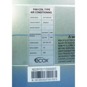 Fan Coil 60.000btu R410 230v/60hz/1ph Ecox Inverter Eivfcu060cxxb (Only With Eivcu060cxxb) Fan Coil 60.000btu R410 230v/60hz/1ph Ecox Inverter Eivfcu060cxxb (Only With Eivcu060cxxb)