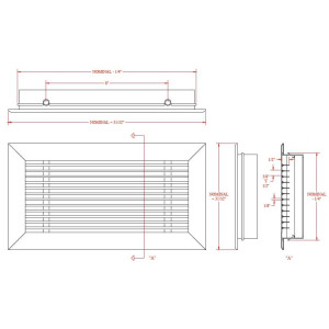 Perimeter Diffuser 3/8 Fins Separation White Aluminum 48in X 06in DF3LB48000600 Perimeter Diffuser 3/8 Fins Separation White Aluminum 48in X 06in DF3LB48000600