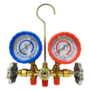Appli Parts APMG-A4B36S Compatible with R600, Manifold Gauge Set, Brass Body with Sight-glass, Includes 36 in Hose Set 1/4in SAE, Dual Pressure psi/Bar, Dual Temperature Fahrenheit/Celsius Scales 