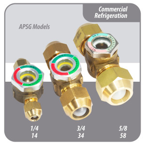Appli Parts APSG-14 1/4 in Sight Glass and liquid moisture indicator Flare connections with take-apart Body for HVAC/R installations suitable for CFC HCFC HFC refrigerants Appli Parts APSG-14 1/4 in Sight Glass and liquid moisture indicator Flare connections with take-apart Body for HVAC/R installations suitable for CFC HCFC HFC refrigerants