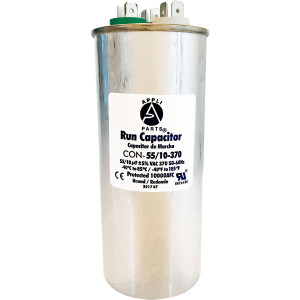 Appli Parts Dual Run Capacitor for ac 55+10 Mfd uF (microfarads) 370VAC CBB65 Round Universal fit for hvac and other applications 2-1/4 in Wide 5-1/2 in Height CON-55/10-370-R
 Appli Parts Dual Run Capacitor for ac 55+10 Mfd uF (microfarads) 370VAC CBB65 Round Universal fit for hvac and other applications 2-1/4 in Wide 5-1/2 in Height CON-55/10-370-R