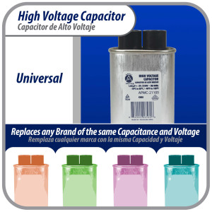 Appli Parts APMC-21105 1.05uf mfd (microfarads) High Voltage Microwave capacitor 2100V 50/60Hz CH85 21105 Universal Replacement for Multiple Brands NO PCB  Appli Parts APMC-21105 1.05uf mfd (microfarads) High Voltage Microwave capacitor 2100V 50/60Hz CH85 21105 Universal Replacement for Multiple Brands NO PCB