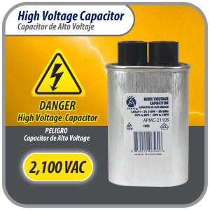 Appli Parts APMC-21105 1.05uf mfd (microfarads) High Voltage Microwave capacitor 2100V 50/60Hz CH85 21105 Universal Replacement for Multiple Brands NO PCB  Appli Parts APMC-21105 1.05uf mfd (microfarads) High Voltage Microwave capacitor 2100V 50/60Hz CH85 21105 Universal Replacement for Multiple Brands NO PCB