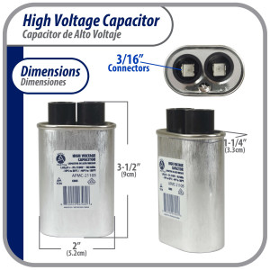 Appli Parts APMC-21105 1.05uf mfd (microfarads) High Voltage Microwave capacitor 2100V 50/60Hz CH85 21105 Universal Replacement for Multiple Brands NO PCB  Appli Parts APMC-21105 1.05uf mfd (microfarads) High Voltage Microwave capacitor 2100V 50/60Hz CH85 21105 Universal Replacement for Multiple Brands NO PCB