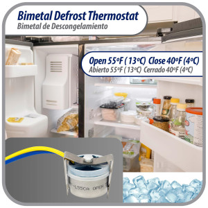 Appli Parts APBT-L55CA Bimetal Thermostat 2 Wire, Open 55 F and Close 40 F, With Clip, blue and yellow colored wires, Reference BIM-318 / Thermodisc Appli Parts APBT-L55CA Bimetal Thermostat 2 Wire, Open 55 F and Close 40 F, With Clip, blue and yellow colored wires, Reference BIM-318 / Thermodisc