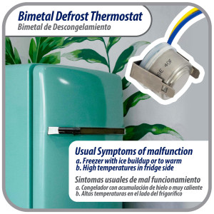 Appli Parts APBT-L55CA Bimetal Thermostat 2 Wire, Open 55 F and Close 40 F, With Clip, blue and yellow colored wires, Reference BIM-318 / Thermodisc Appli Parts APBT-L55CA Bimetal Thermostat 2 Wire, Open 55 F and Close 40 F, With Clip, blue and yellow colored wires, Reference BIM-318 / Thermodisc