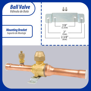 Appli Parts APBV-012 1/2 in Shut Off Ball Valve ODF Universal Replacement 610 psi (4.2 Mpa) max pressure -22 F to 248 F work temperature with 1/4 in SAE service port, with 6-1/2 in overall length Appli Parts APBV-012 1/2 in Shut Off Ball Valve ODF Universal Replacement 610 psi (4.2 Mpa) max pressure -22 F to 248 F work temperature with 1/4 in SAE service port, with 6-1/2 in overall length