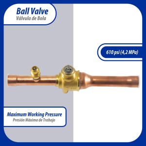 Appli Parts APBV-012 1/2 in Shut Off Ball Valve ODF Universal Replacement 610 psi (4.2 Mpa) max pressure -22 F to 248 F work temperature with 1/4 in SAE service port, with 6-1/2 in overall length Appli Parts APBV-012 1/2 in Shut Off Ball Valve ODF Universal Replacement 610 psi (4.2 Mpa) max pressure -22 F to 248 F work temperature with 1/4 in SAE service port, with 6-1/2 in overall length