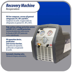 Appli Parts APRRM-11 1 Hp Refrigerant Recovery Machine for hvac freon reclaim 110 V, 60 Hz ,Portable Universal application works with multiple refrigerant includes filter drier and hose Appli Parts APRRM-11 1 Hp Refrigerant Recovery Machine for hvac freon reclaim 110 V, 60 Hz ,Portable Universal application works with multiple refrigerant includes filter drier and hose