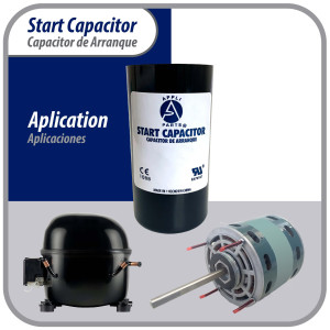 Appli Parts CON-705-110 Motor Start Capacitor 705-845 MFD uF, 110-125 VAC. Universal for Electric Motor Applications, 1.75 in Wide, 4.38 in Height